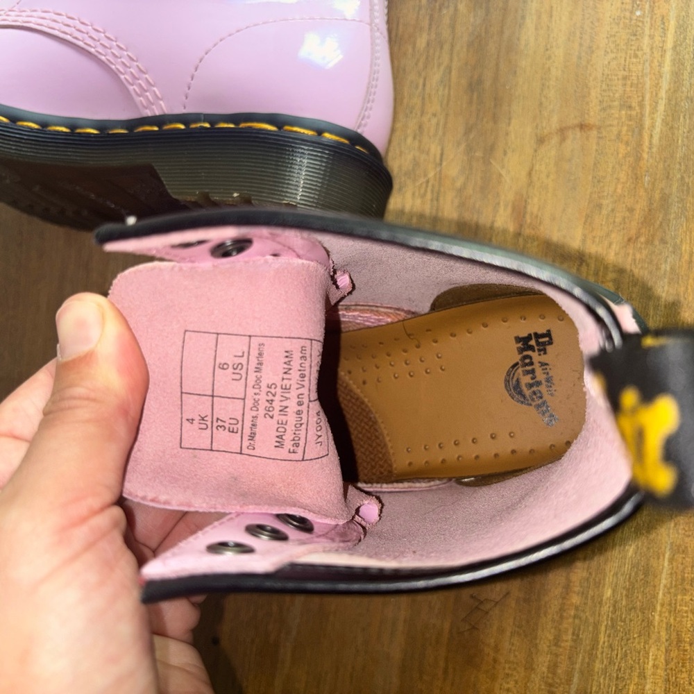 Dr. Martens Light Pink Combat Boots - Picture 6 of 6
